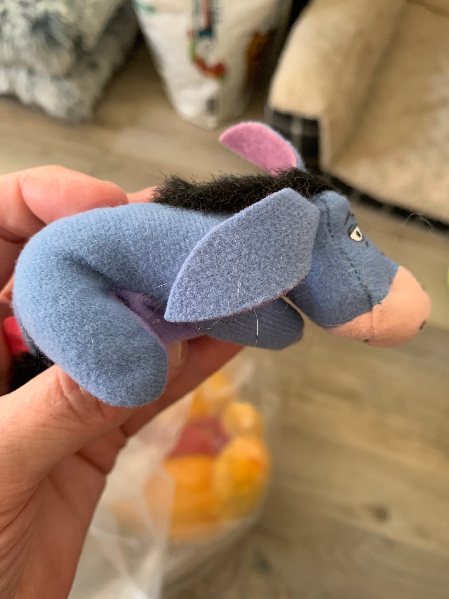Extra Small Eeyore Plush with Pink Ribbon - McDonald’s Toy