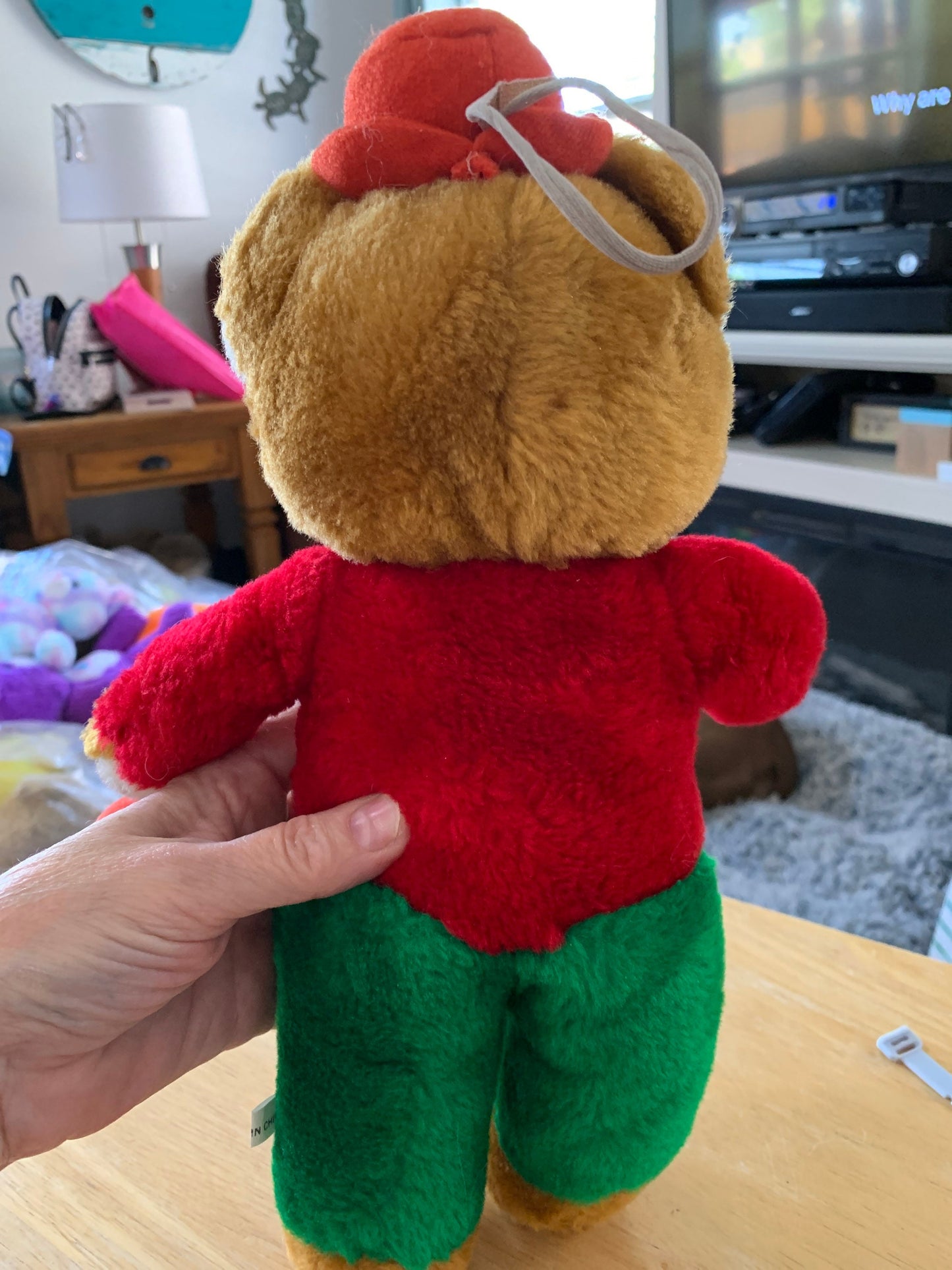Christmas Holiday Drummer Teddy Bear Stuffed Animal Plush Toy Vintage For Kids