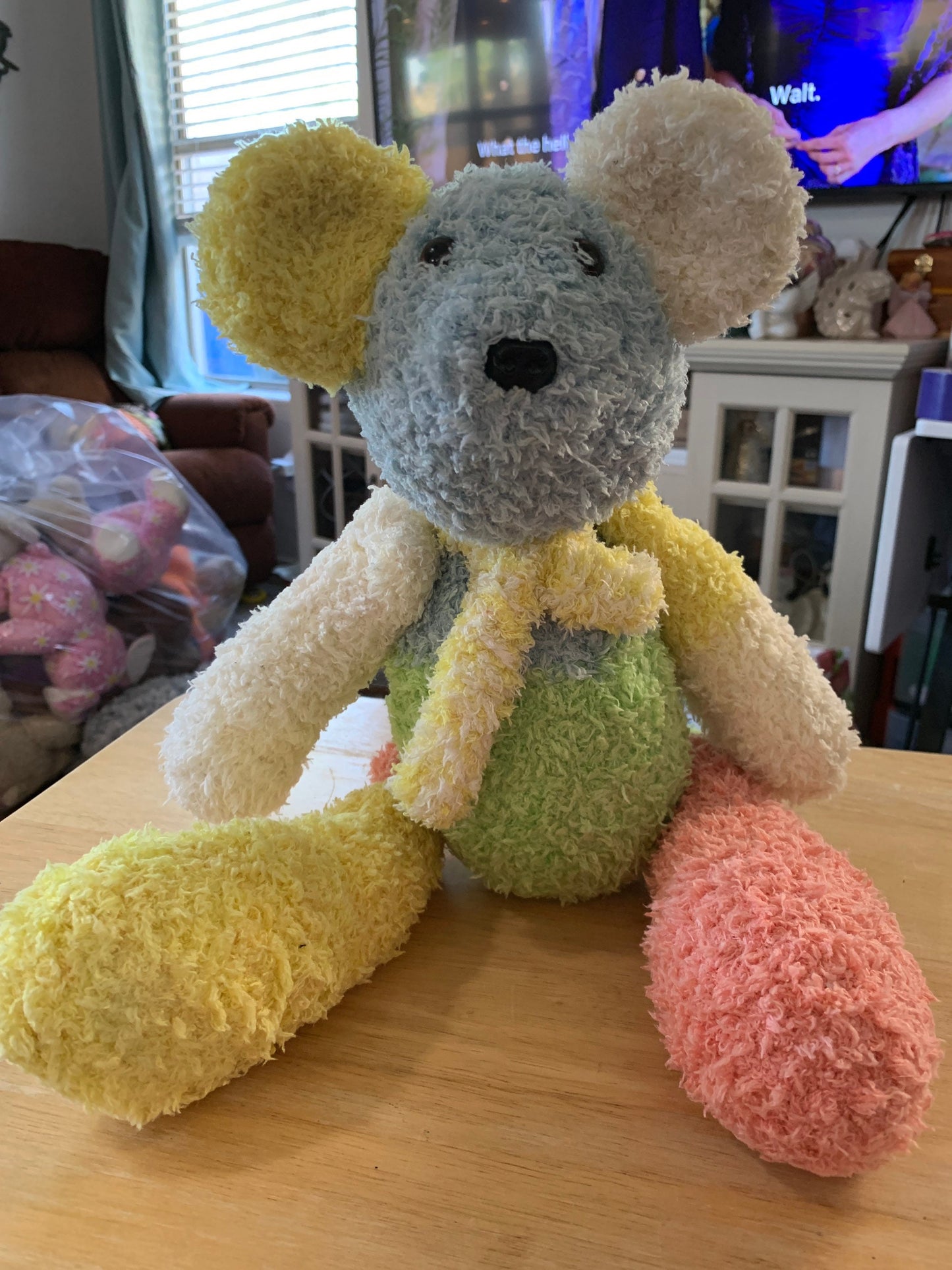 Pastel Rainbow Mouse Stuffed Animal