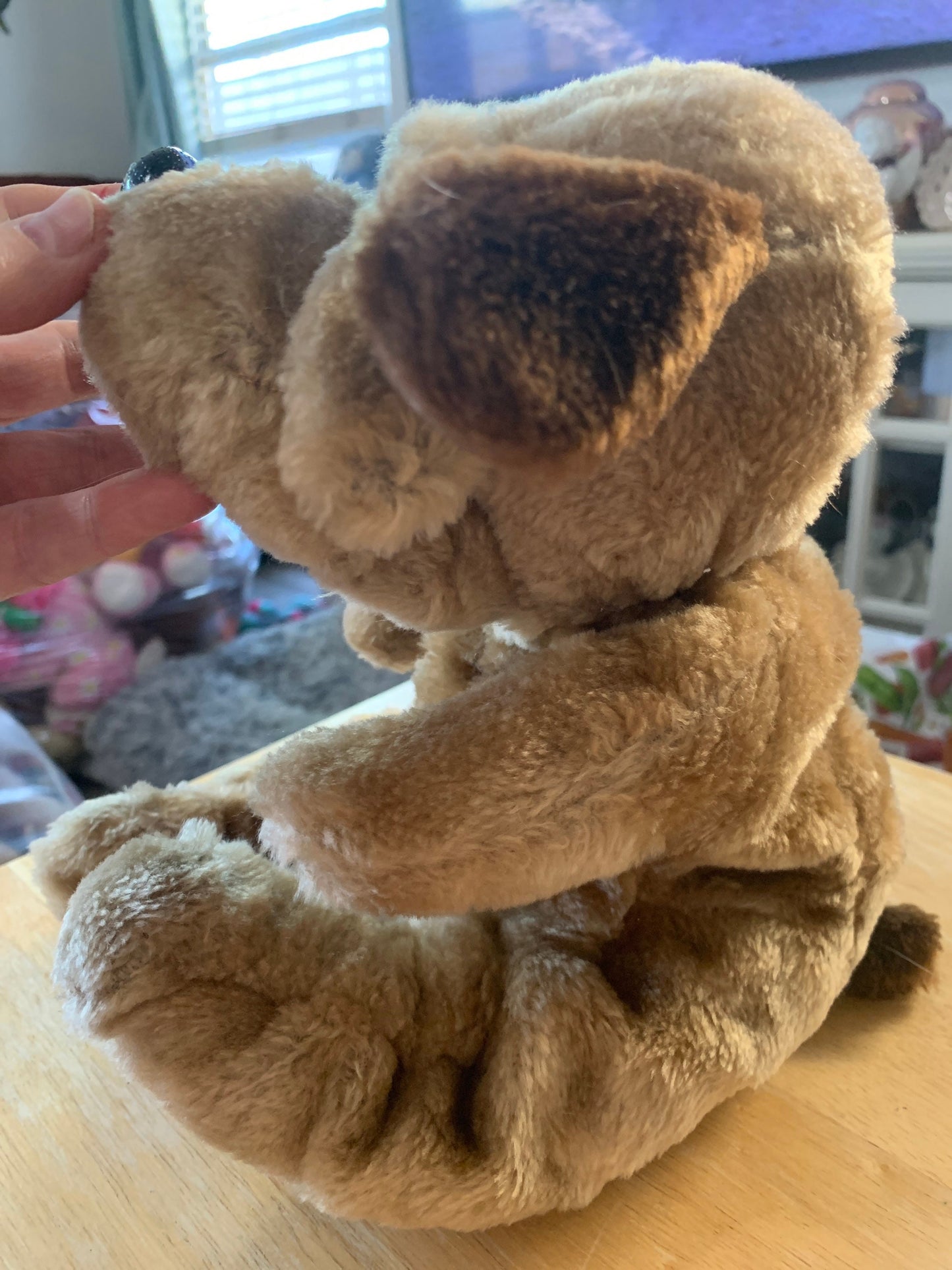 Vintage Dog Puppy 1986 Raffoler Brown Stuffed Animal plush Droopy Eyes Dog. Fully restored!!