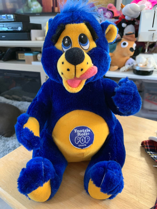 Tootsie Roll Pop Plush Stuffed Grape Bear By Nanco - Missing Lollipop