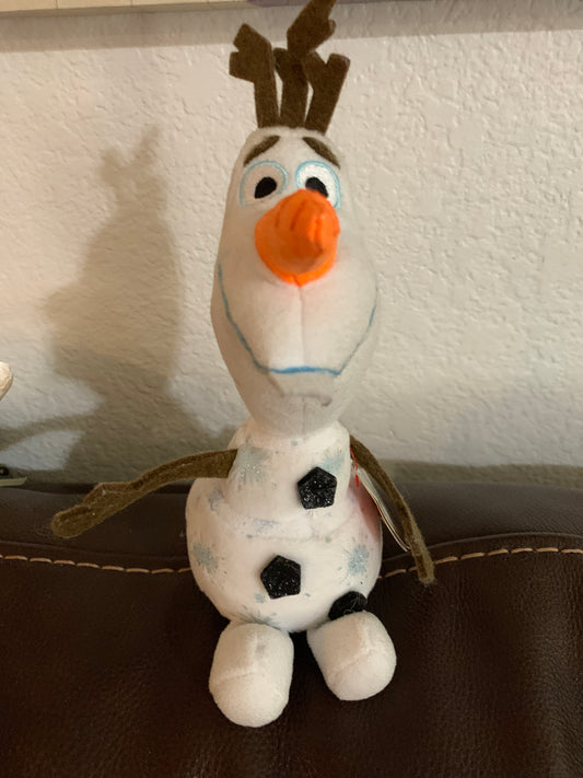 Ty Disney Frozen Beanie Babies Olaf the Snowman Stuffed Animal Plush Toy Vintage For Kids