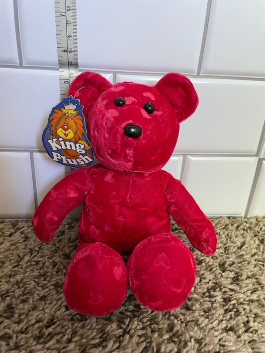 King Plush Red Velvet Teddy Bear Plush NWT