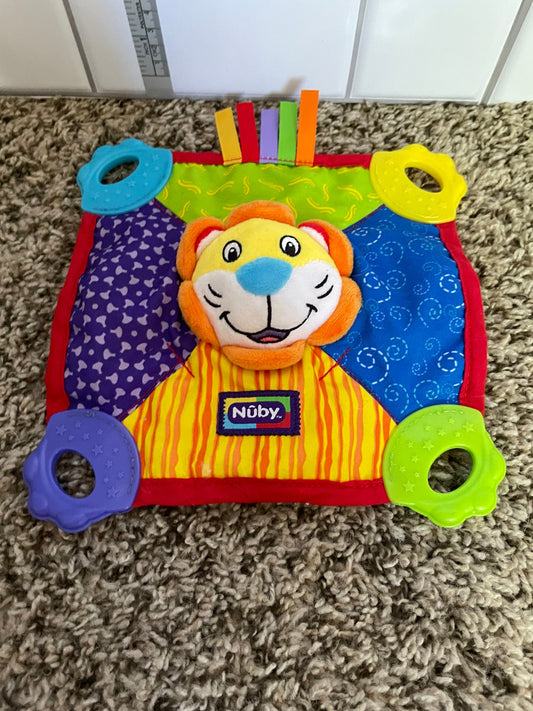Nuby Lion Security Blanket Lovey Crinkle Baby Toy Plush