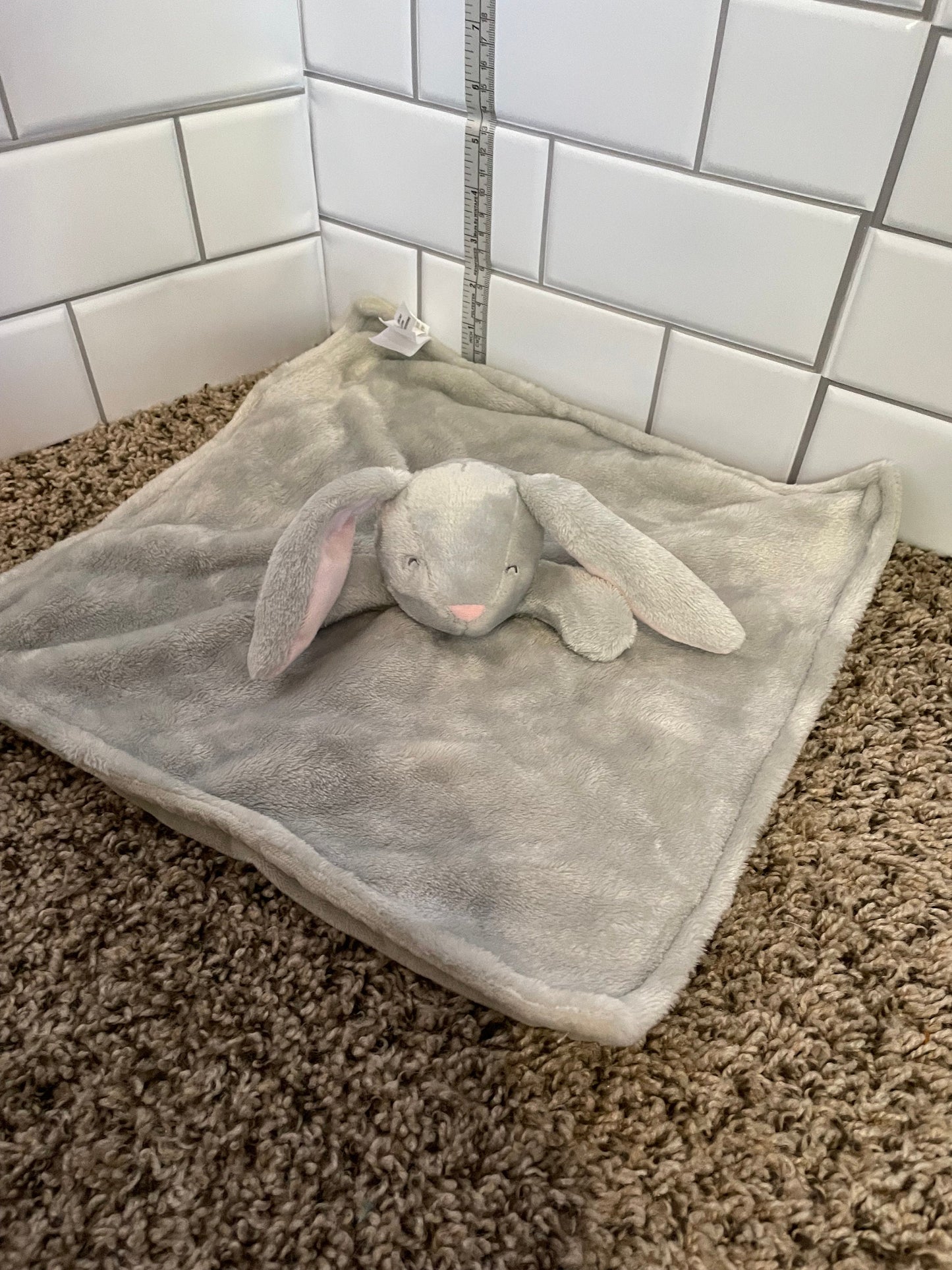 Carters Gray Bunny Rabbit Lovey Security Blanket Plush