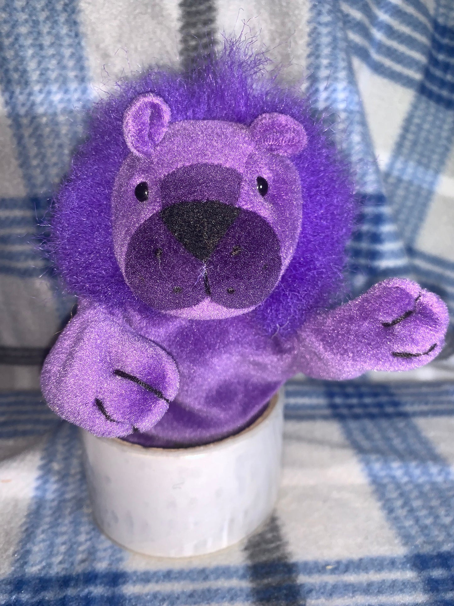 Vintage Purple Clark/Clarence the Lion Floppy Friends Beanie Plush. Rare and Hard to Find!