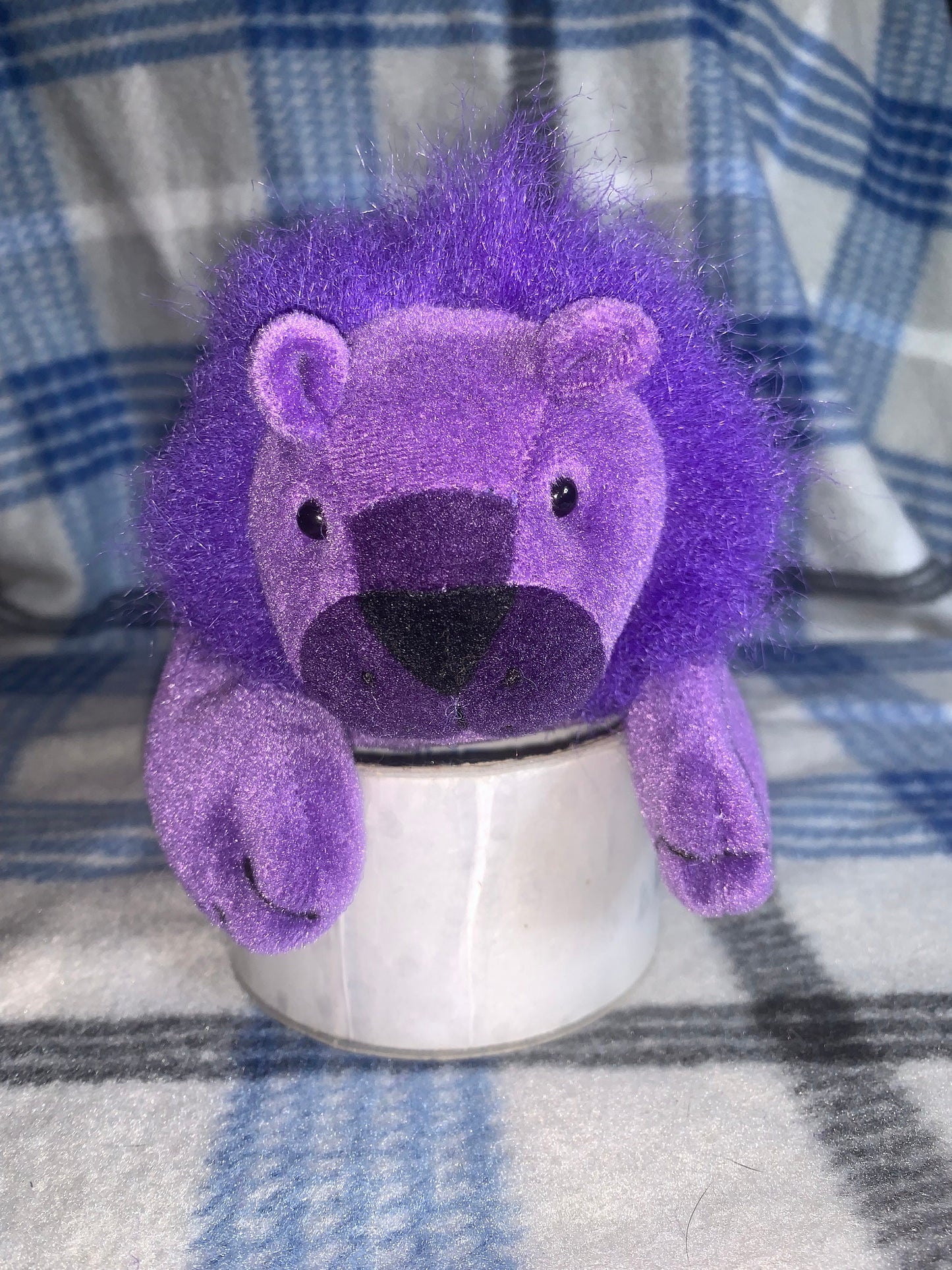 Vintage Purple Clark/Clarence the Lion Floppy Friends Beanie Plush. Rare and Hard to Find!