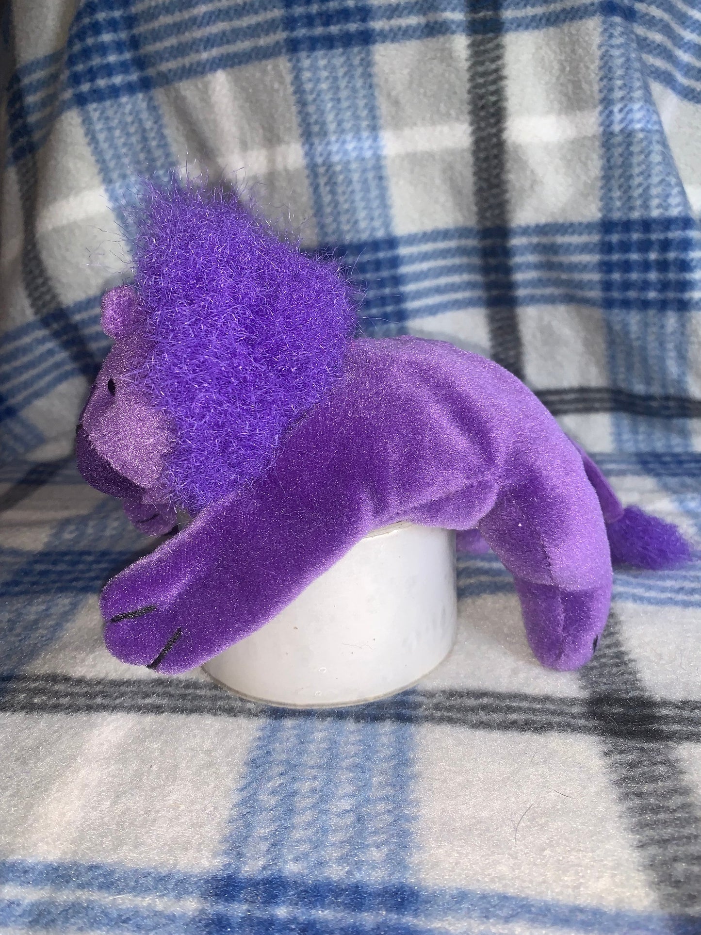 Vintage Purple Clark/Clarence the Lion Floppy Friends Beanie Plush. Rare and Hard to Find!