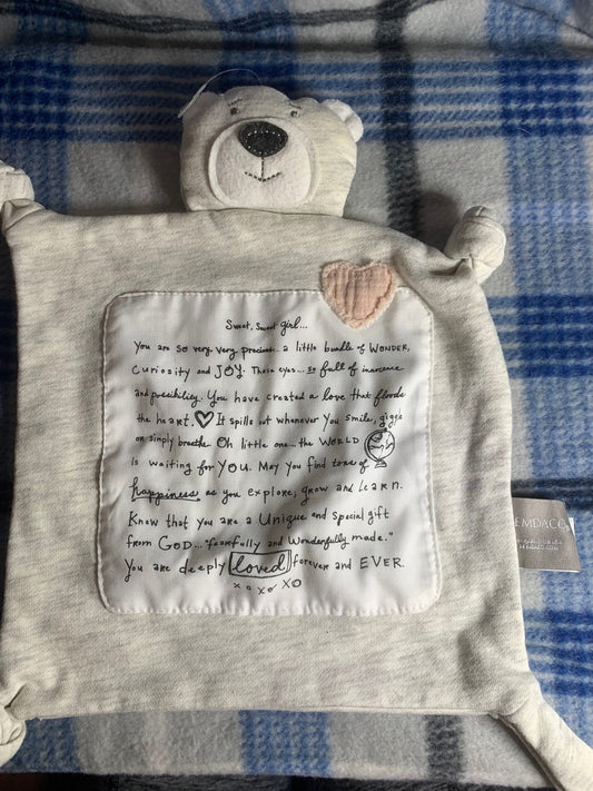 Demdaco Teddy Bear Security Blanket, Sweet Girl Lovie