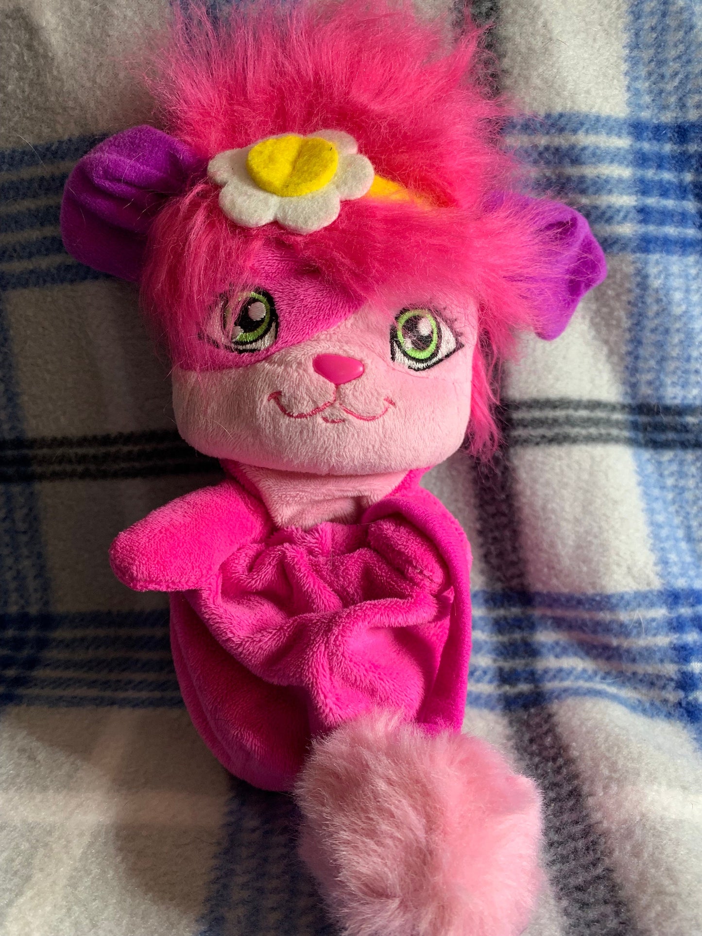 Popples BUBBLES Pink Doll Plush. Spin master. White Flower 8”