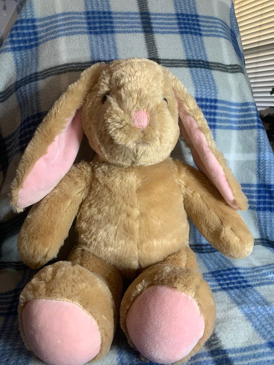 Build a Bear Pawlette Bunny rabbit Plush. Pink Feet and White Tail. Very soft. 1999
