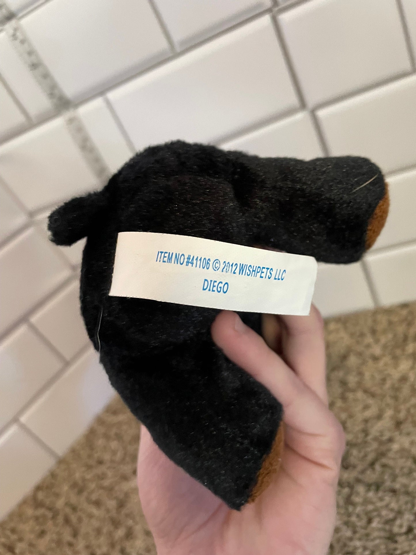 Wishpets Black And Tan Diego Teddy Bear Plush