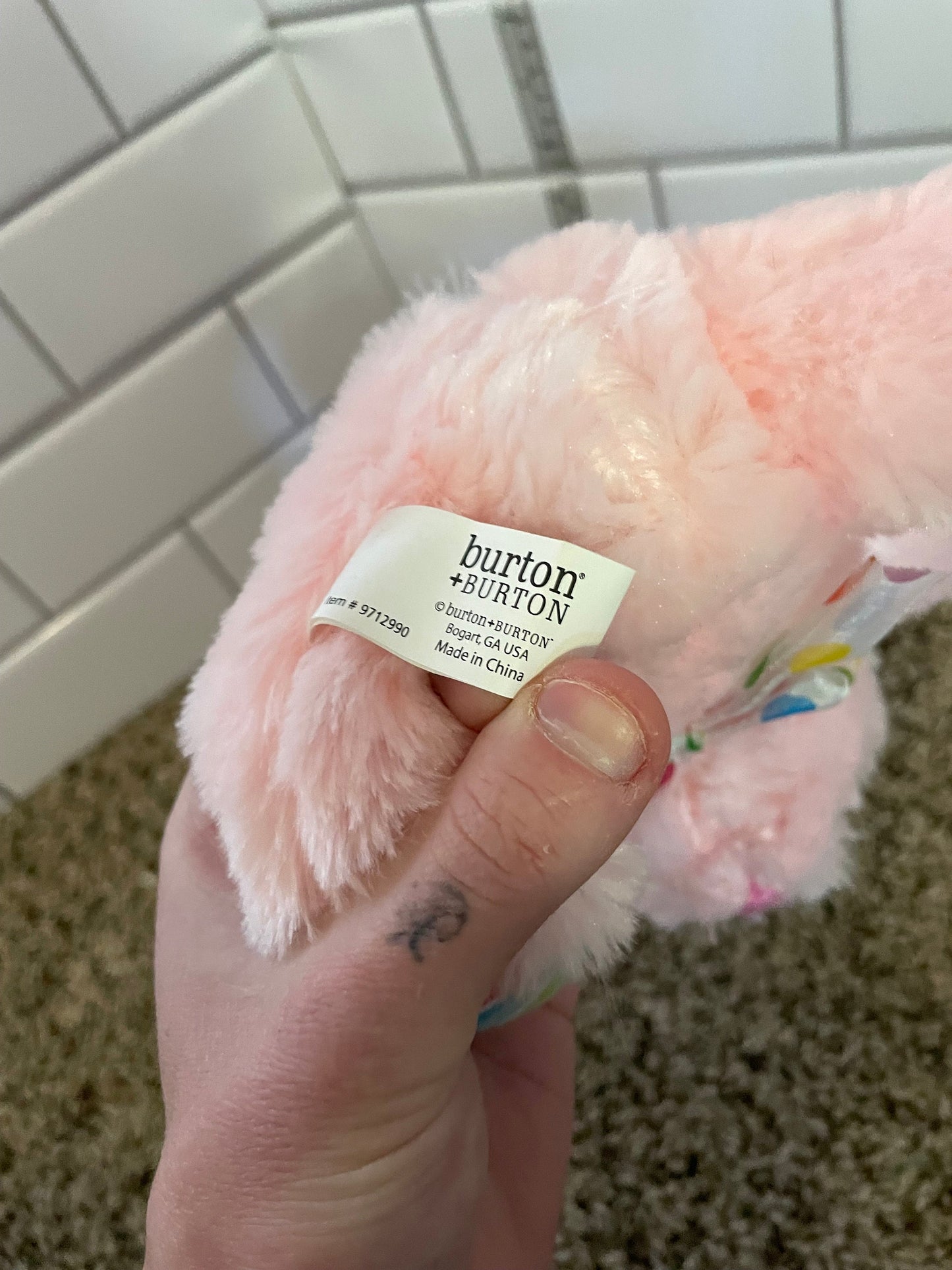 Burton and Burton Pink Bunny Plush - Rare Collectible