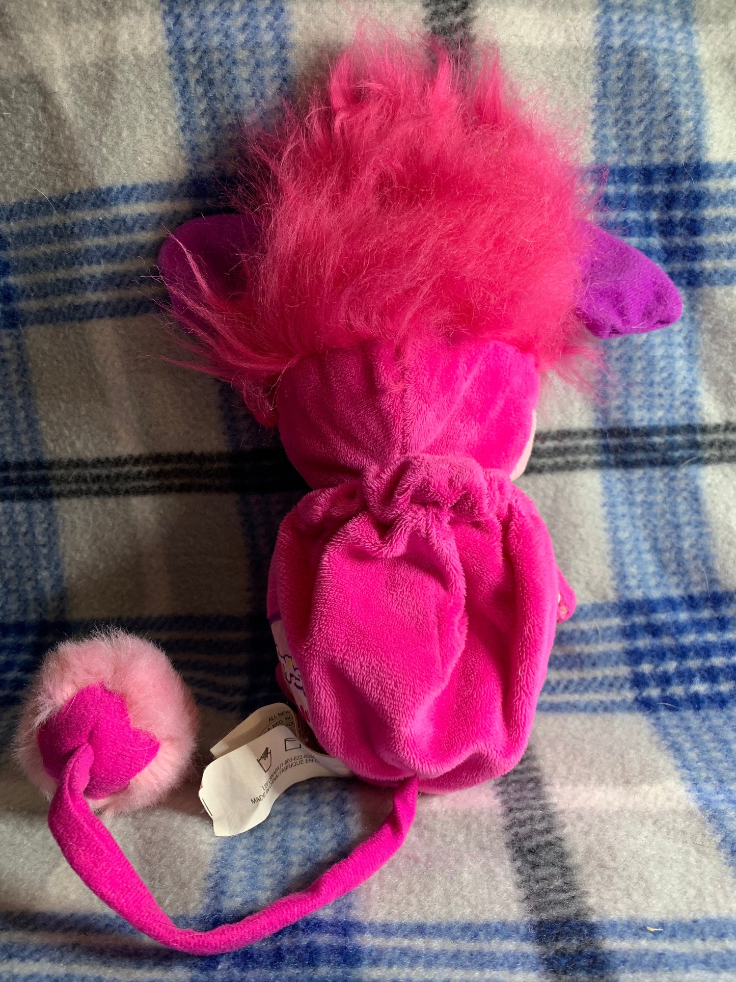 Popples BUBBLES Pink Doll Plush. Spin master. White Flower 8”