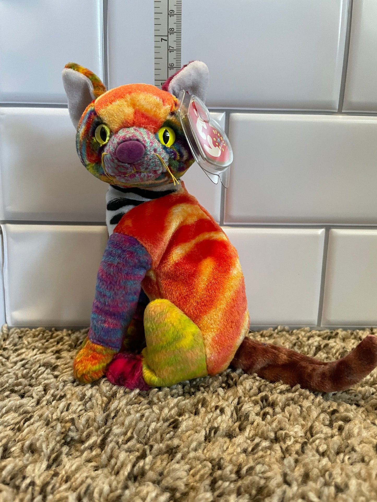 TY beanie babies kaleidoscope the cat plush NWT