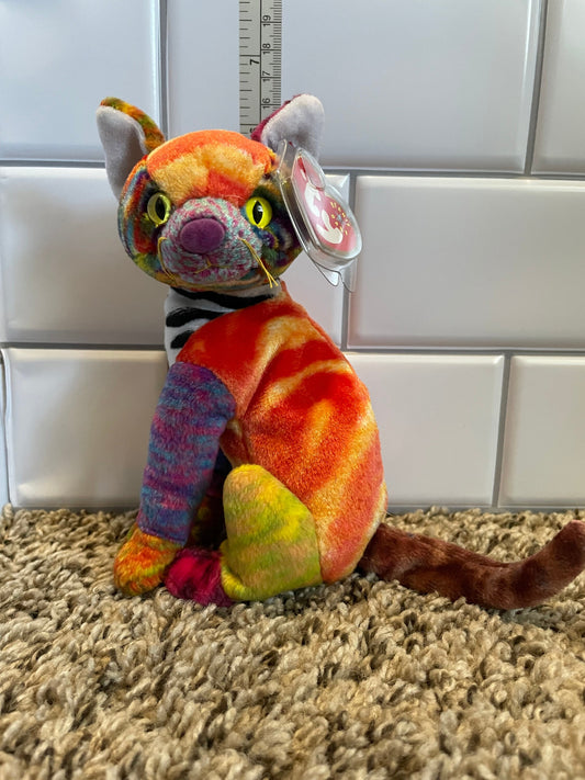 TY beanie babies kaleidoscope the cat plush NWT
