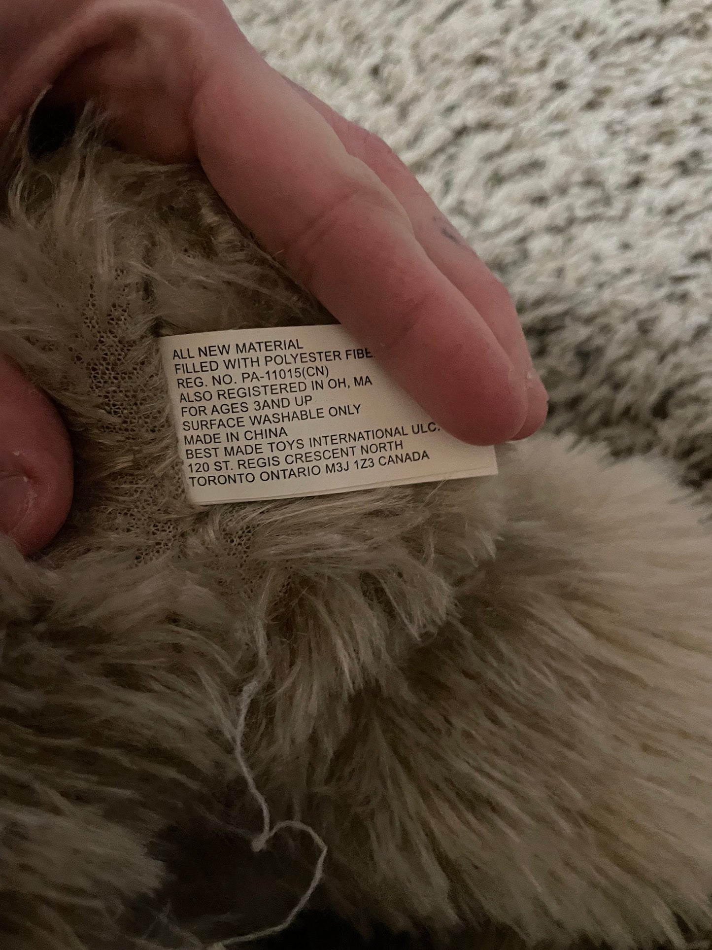Sloth Plush Toy with Velcro Hands