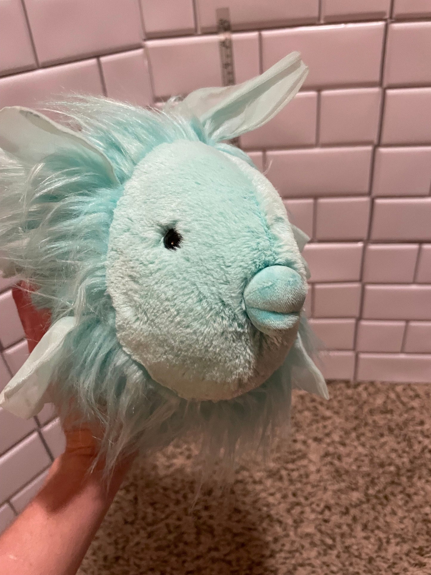 Jellycat Florrie Maflish Turquoise Fish Plush EUC