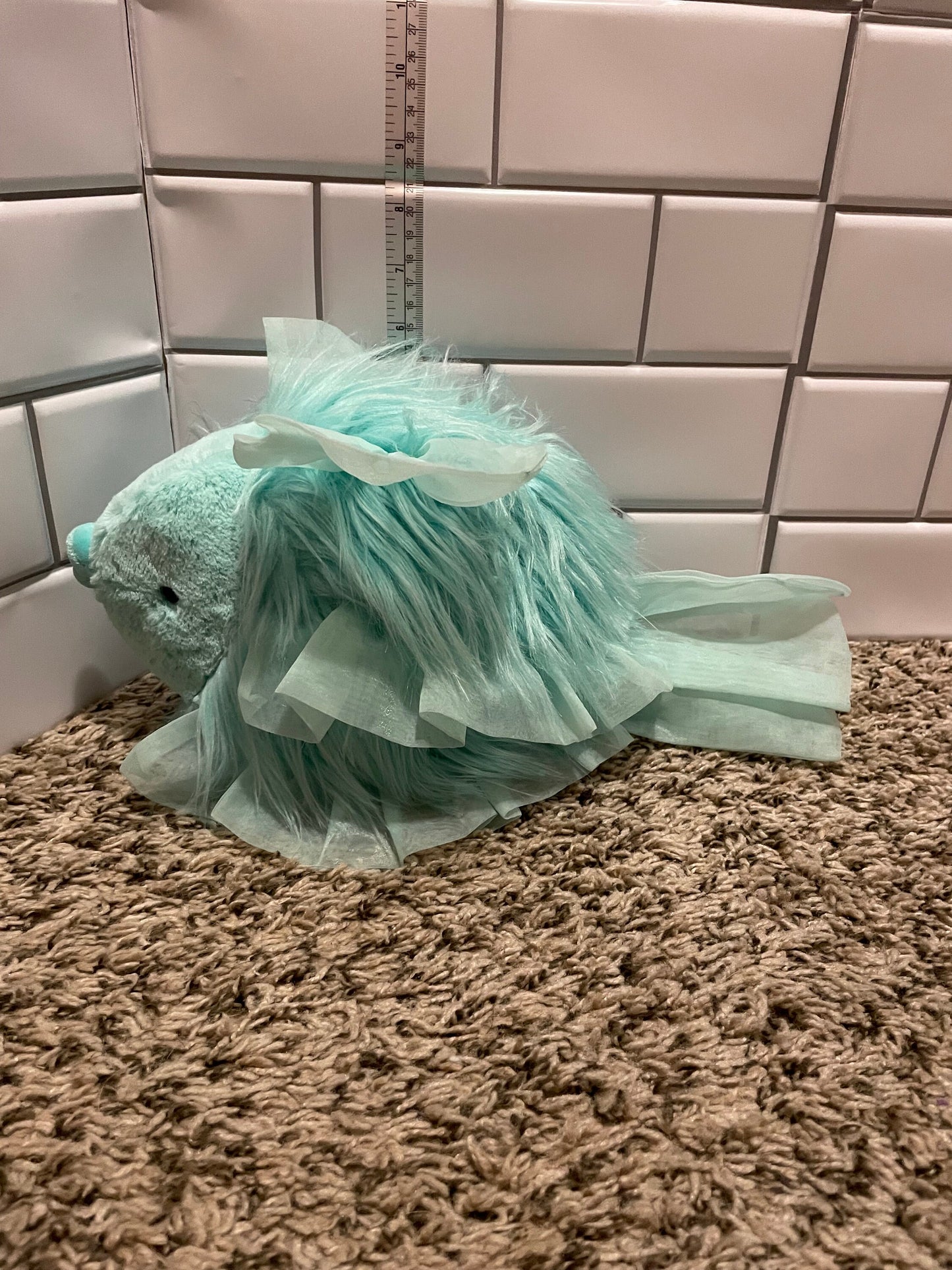 Jellycat Florrie Maflish Turquoise Fish Plush EUC