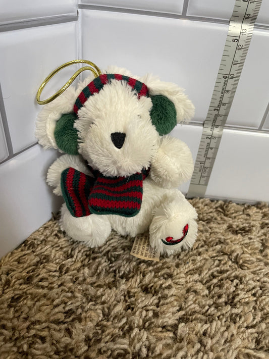 Hugfun International white Christmas holiday Teddy Bear plush