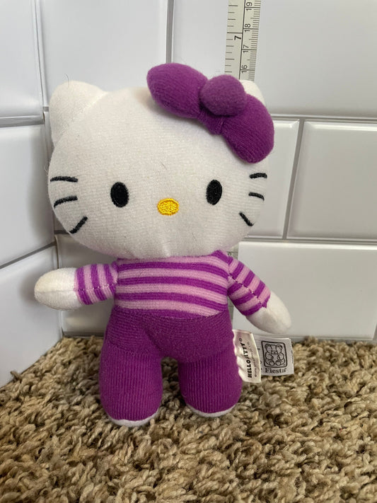 Sanrio hello kitty plush purple Striped shirt