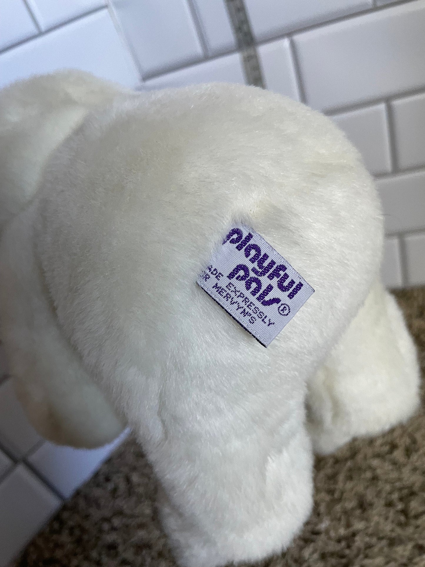 Mervyns White Playful Pals Teddy Bear Plush Floral Feet Pads And Ears