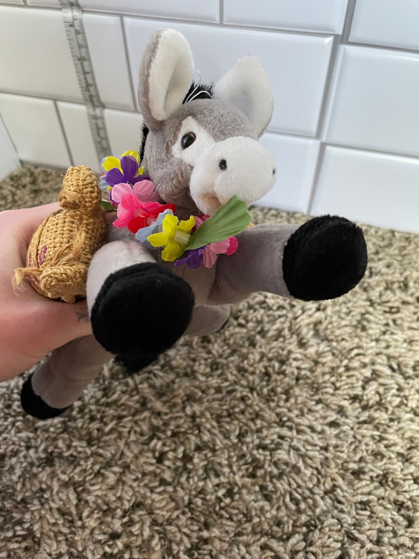 Hawaii Ekake Hau Lani Donkey Plush. Kona Coffee Hawaiian Collectibles Souvenir