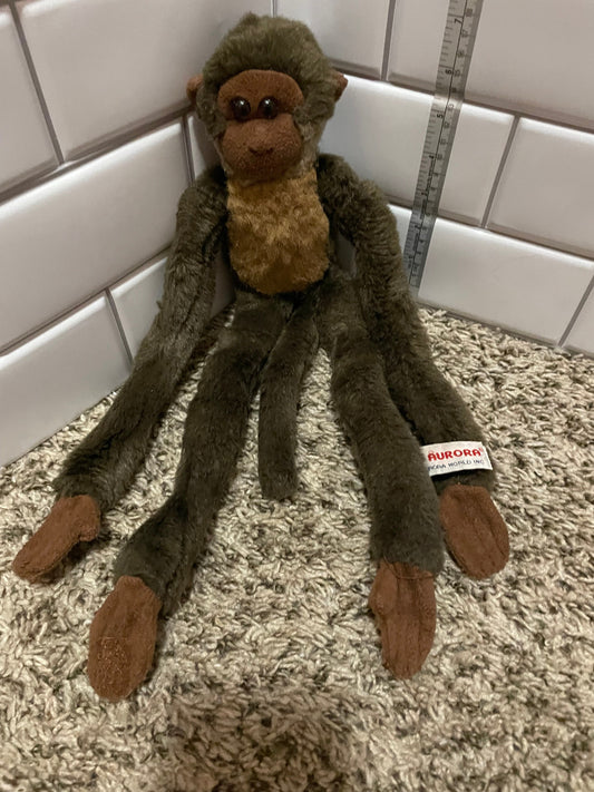 Aurora brown monkey plush with Velcro hands
