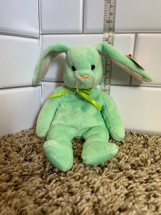 Ty beanie babies Hippity the green bunny plush NWT