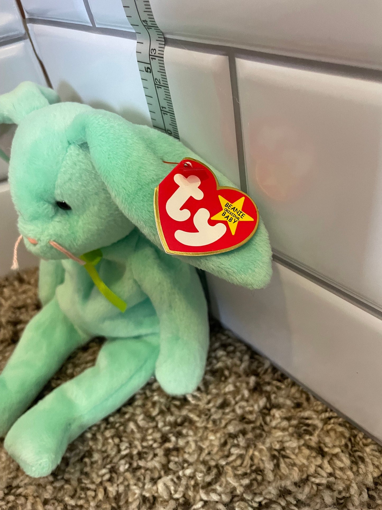 Ty beanie babies Hippity the green bunny plush NWT