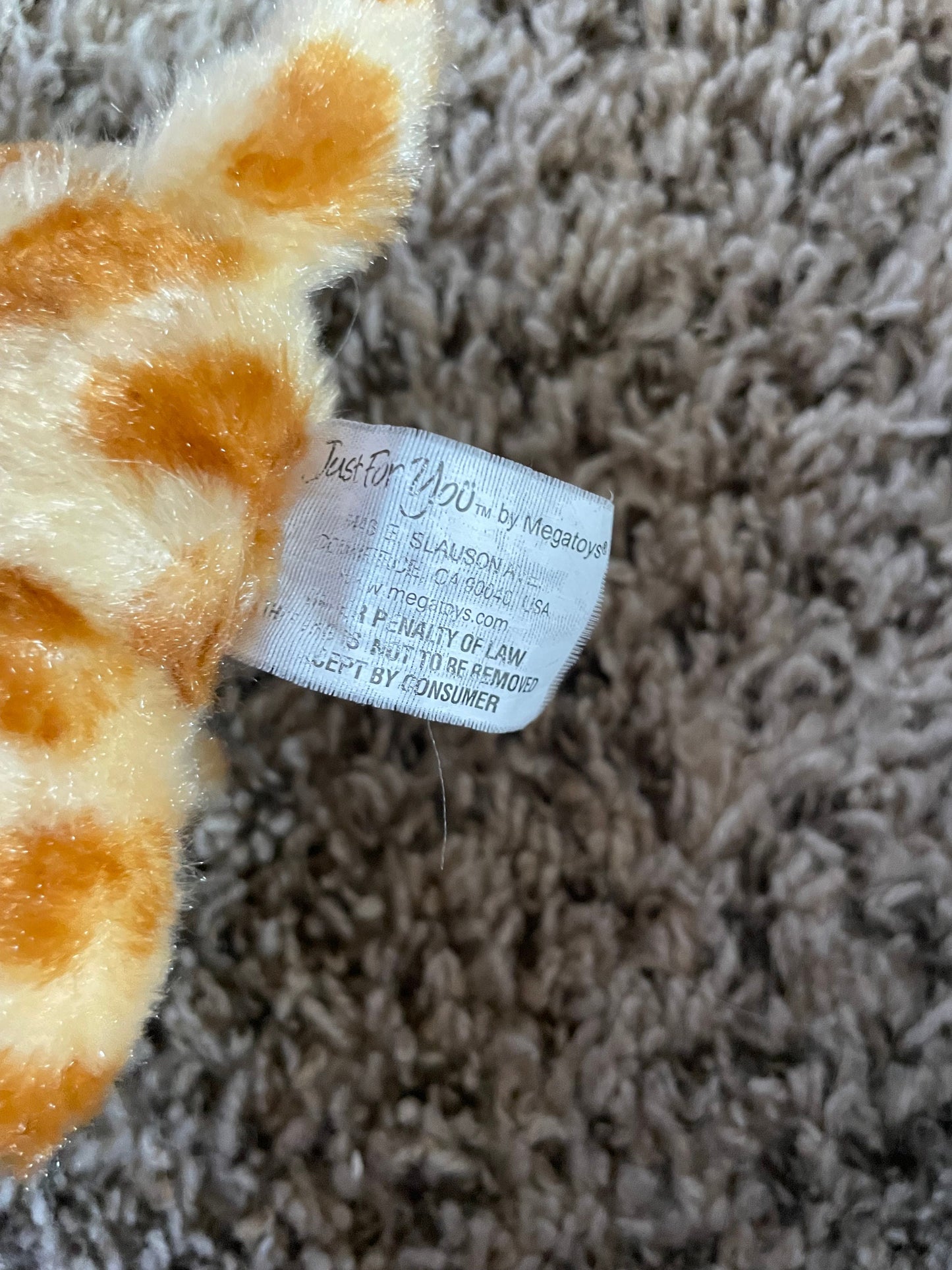 Just for You by Megatoys Giraffe Vintage Plush