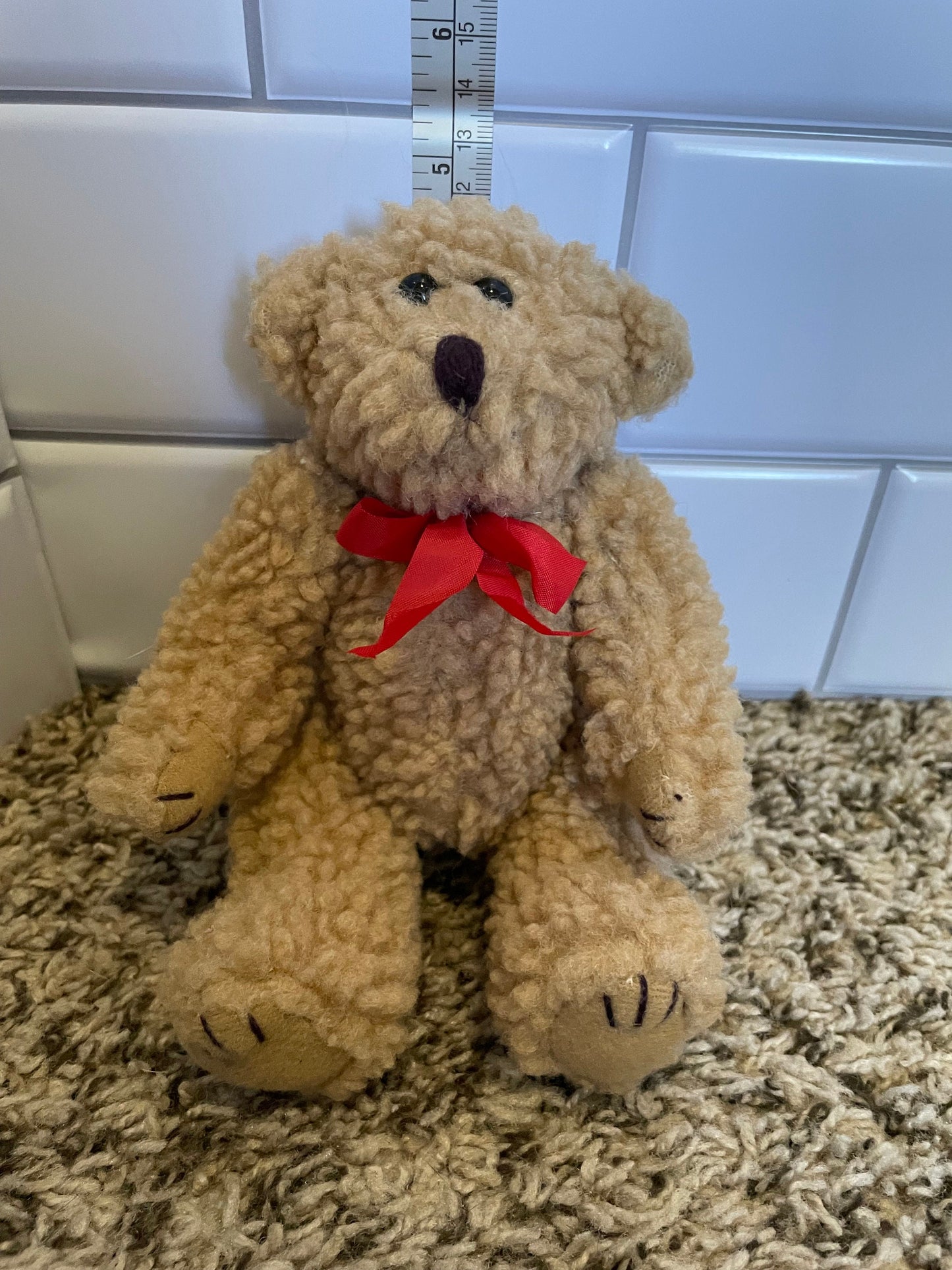 Pier 1 Imports Curly Hair Brown Teddy Bear Plush