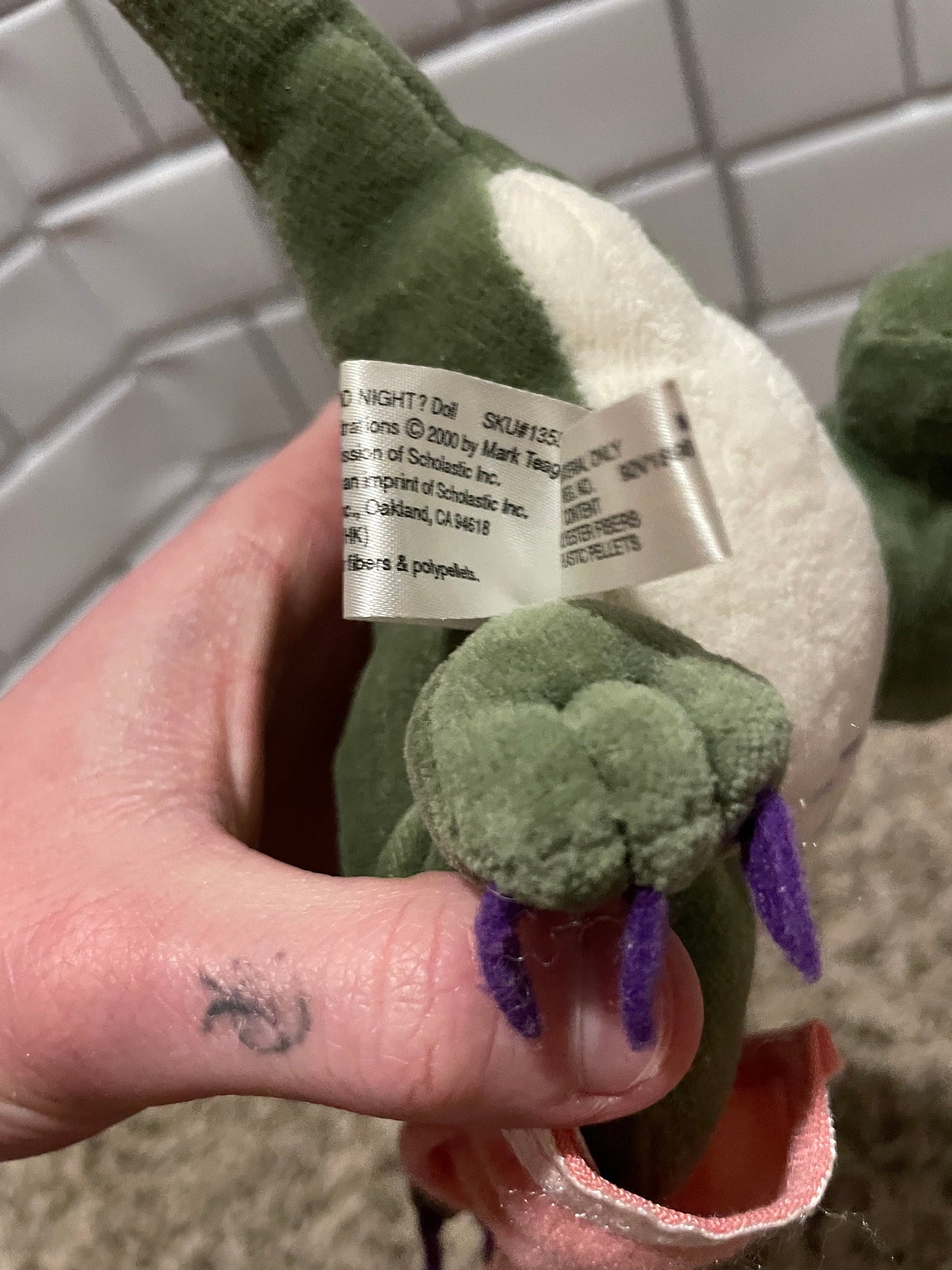 Green And Cream Dinosaur How Do Dinosaurs Say Goodnight Plush