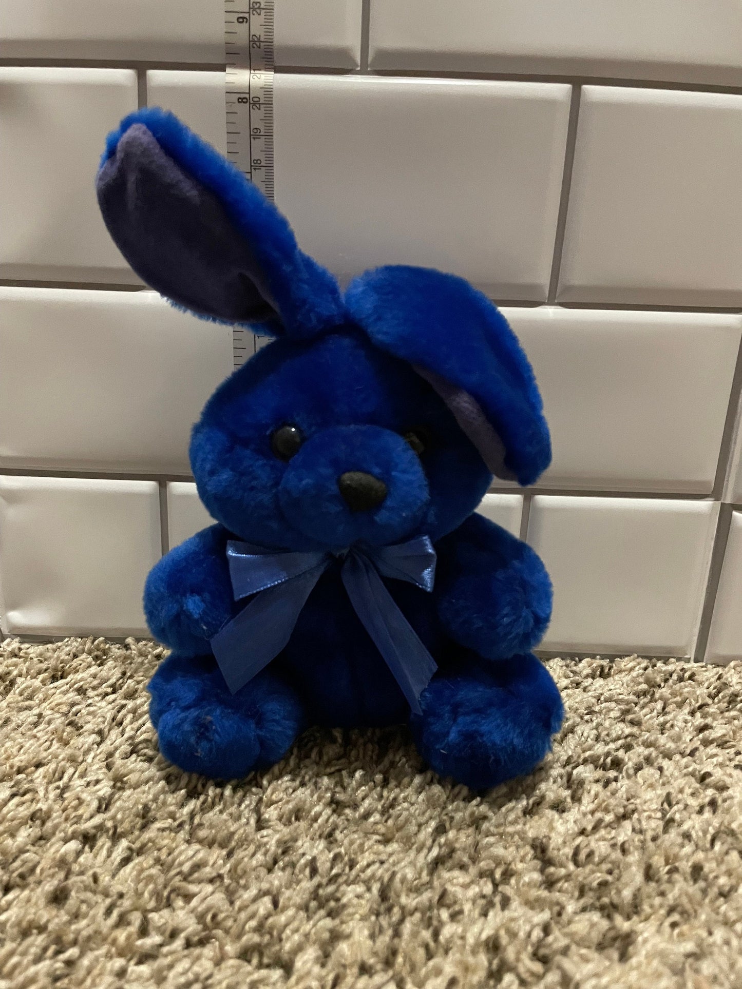 First and Main Rainbow Rabbits Blue Bunny Plush