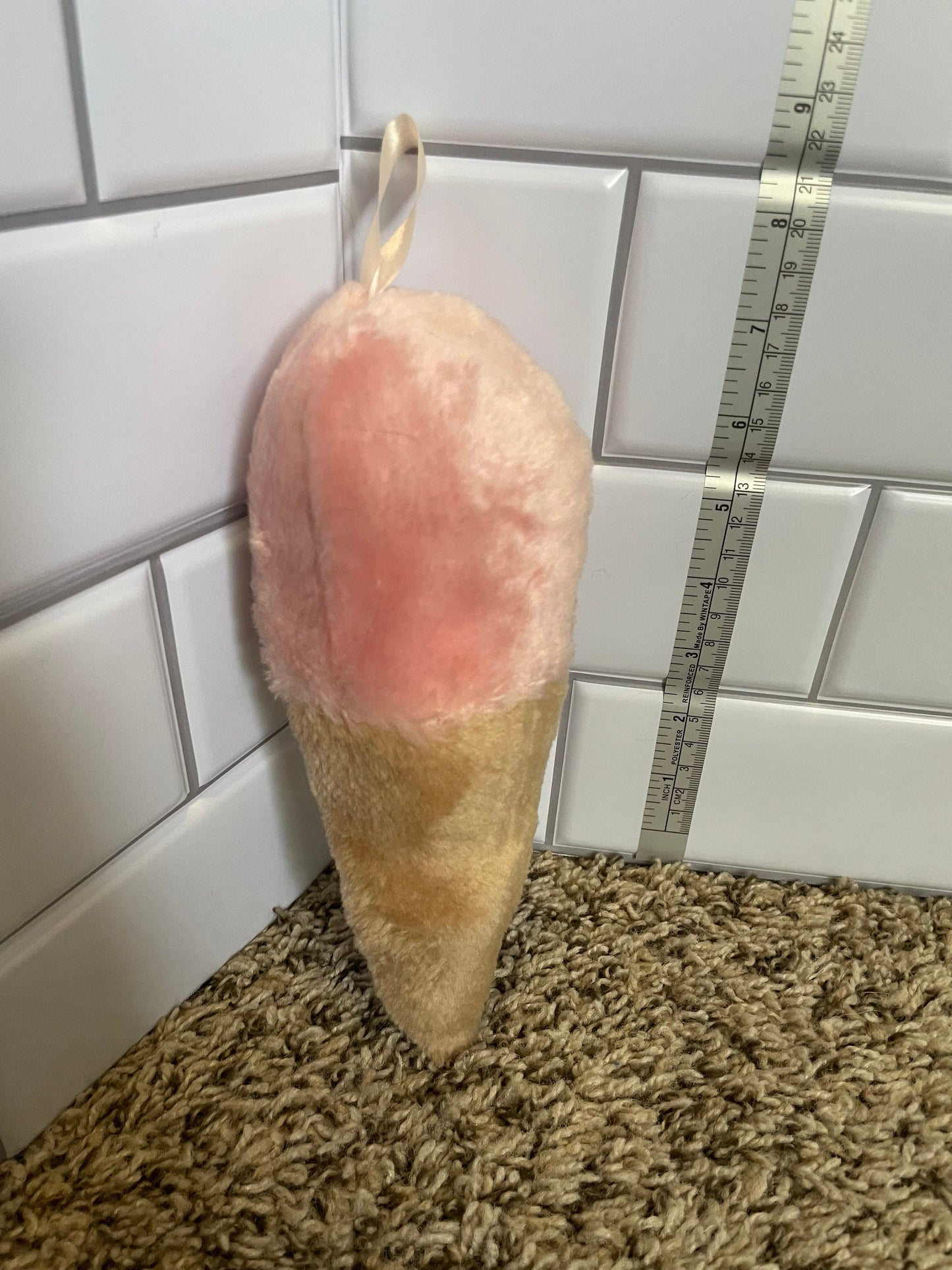 A-1 Novelty Toys pink ice cream cone vintage plush