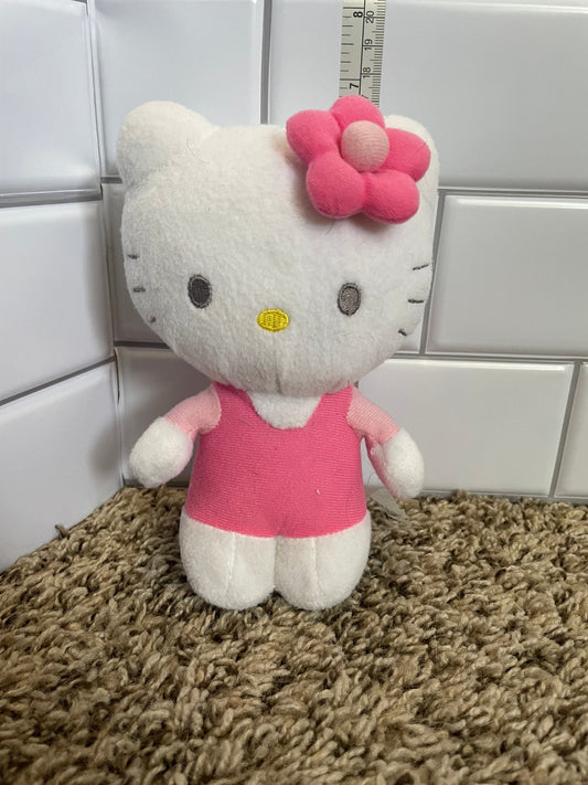Hello Kitty small plush doll with flower