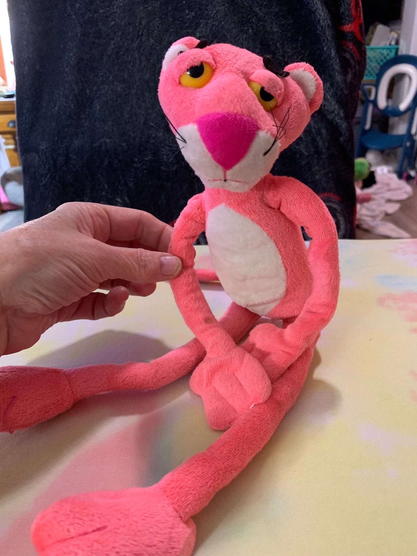 Sassy Long thin Pink Panther Plush with hang loop