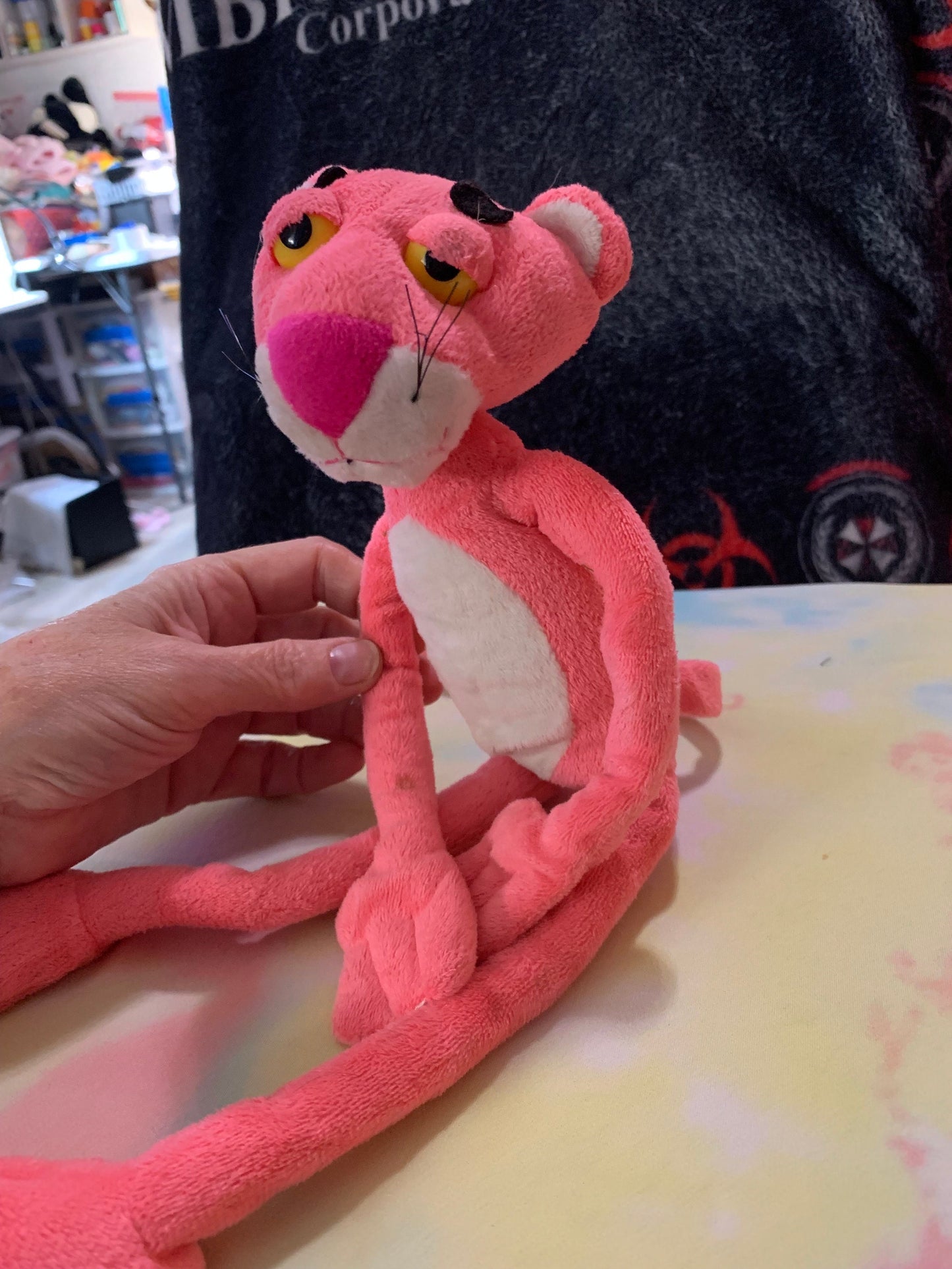 Sassy Long thin Pink Panther Plush with hang loop