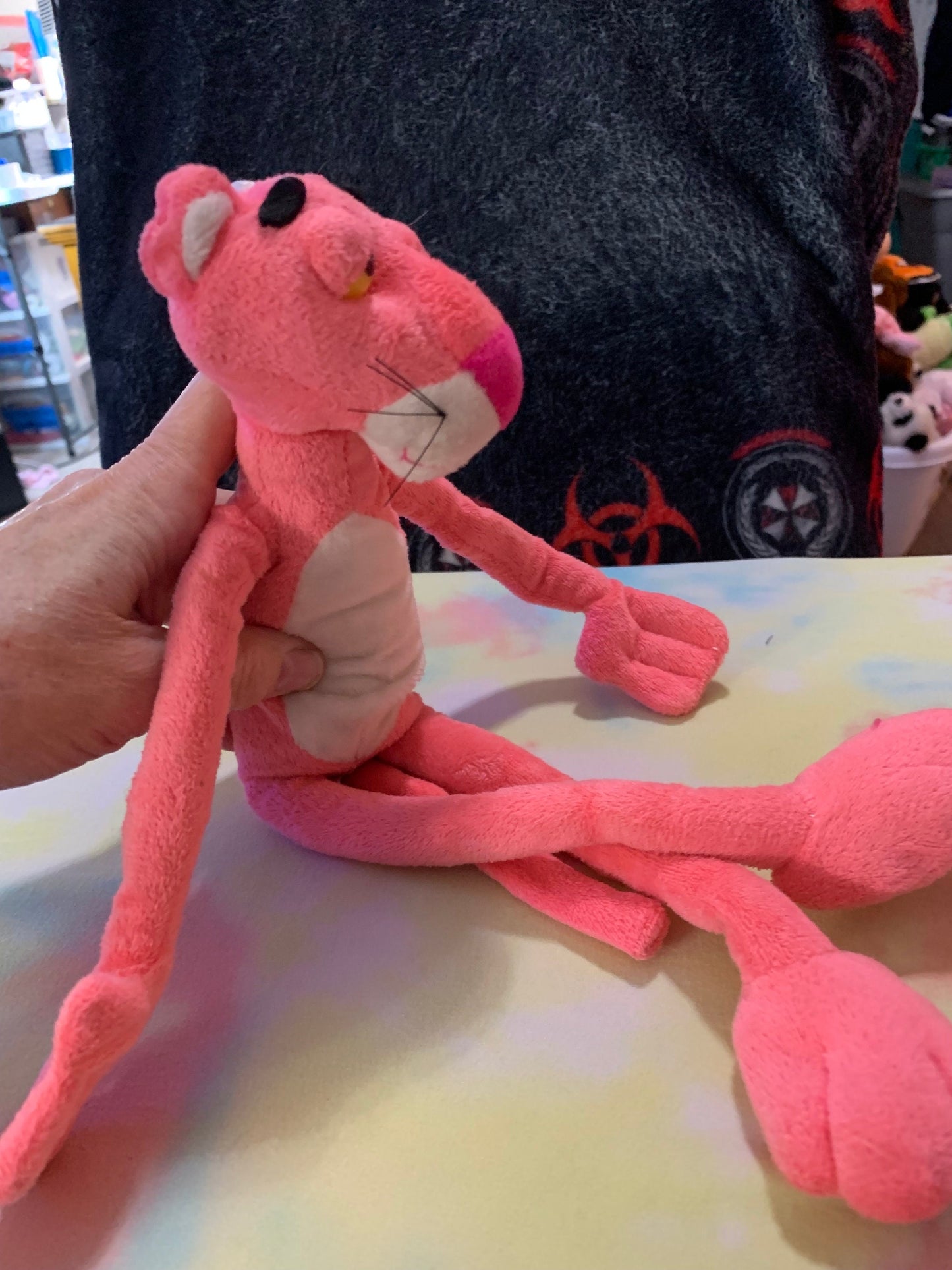 Sassy Long thin Pink Panther Plush with hang loop