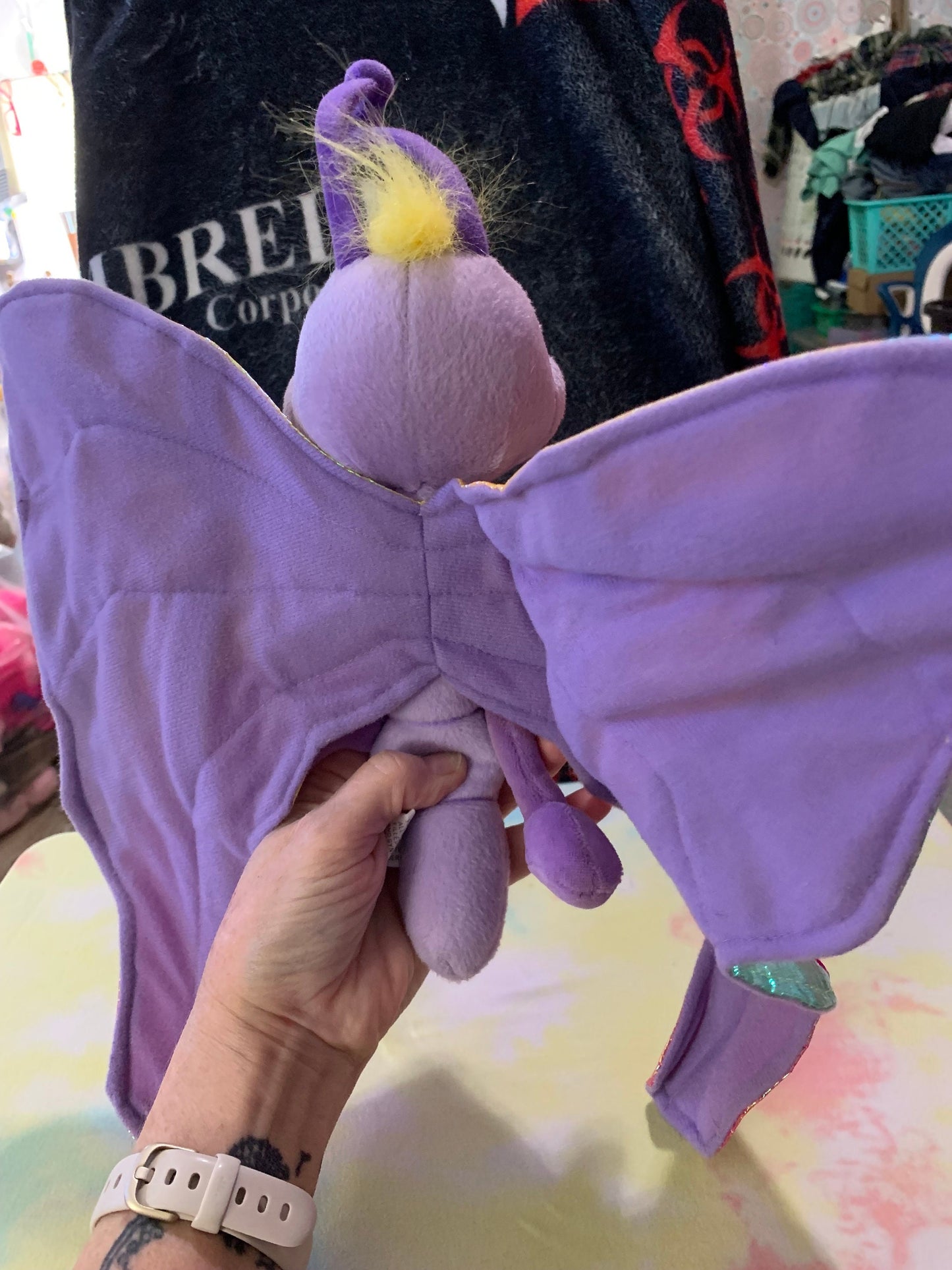 Vintage Circus Circus Purple Butterfly Plush, Iridescent Wings