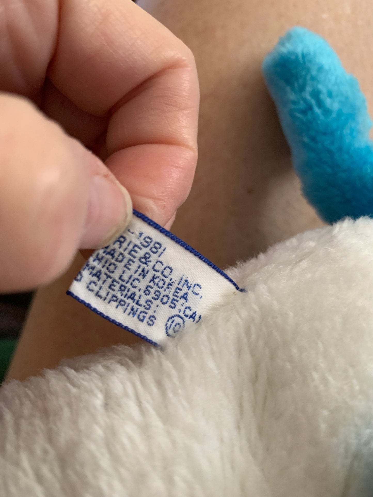 Vintage 1981 Wallace Berrie Smurfs Boy Plush, Restored Collectible