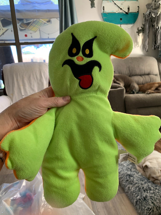 National Entertainment Network Double Sided ghost plush. Green and orange. Funny!