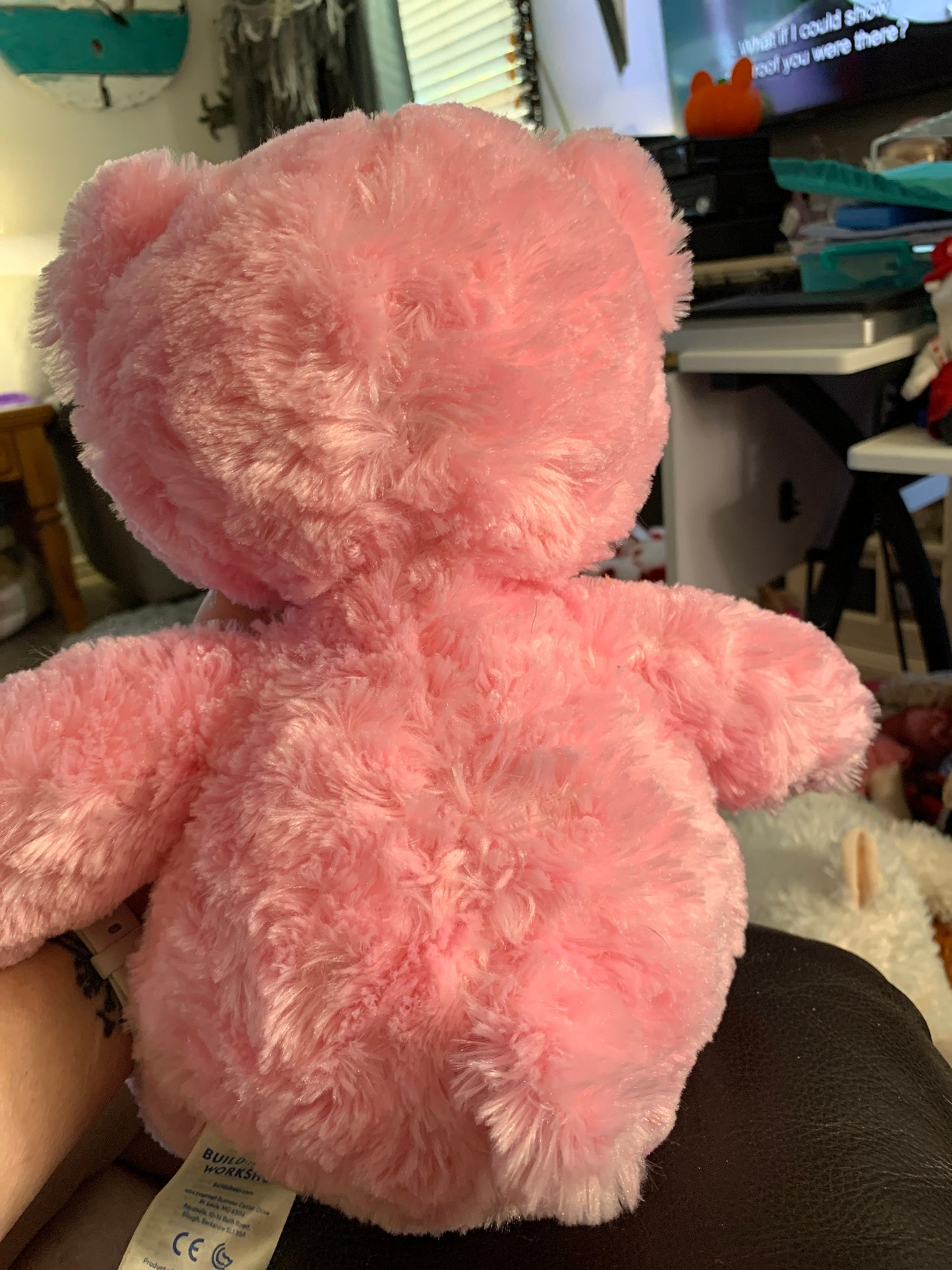 Build a Bear Pink Cuddles Plush Teddy Bear - Heart Nose