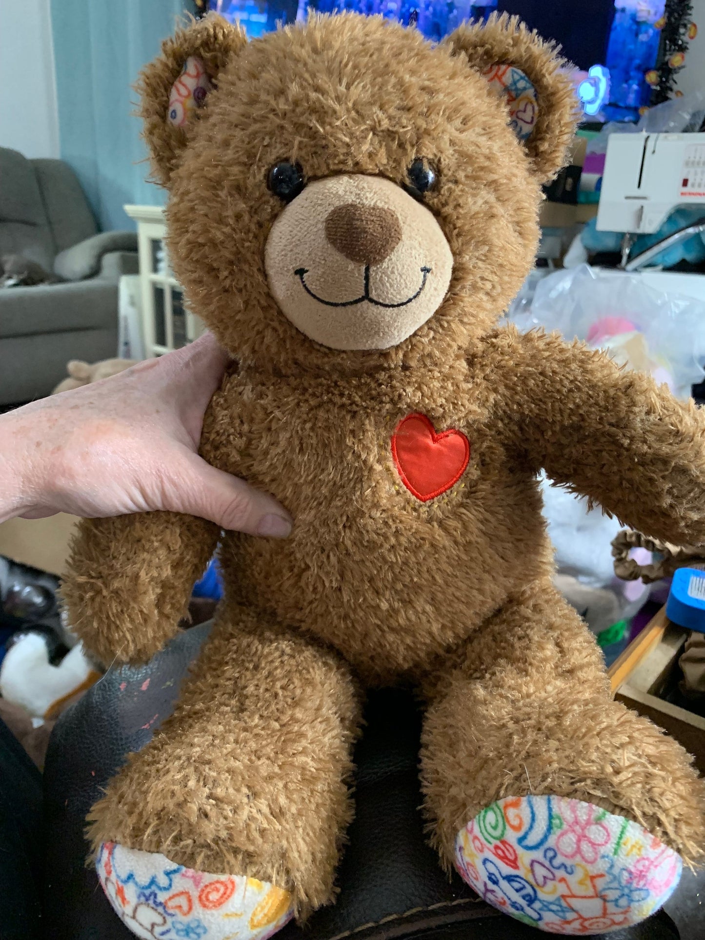 Build A Bear Brown Hearts And Hugs Teddy Plush With Red Heart