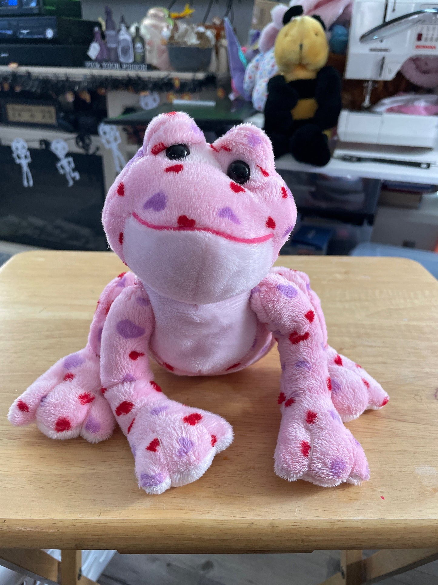 Webkinz Pink, Red and Purple Love Frog Plush.  EUC and No Code