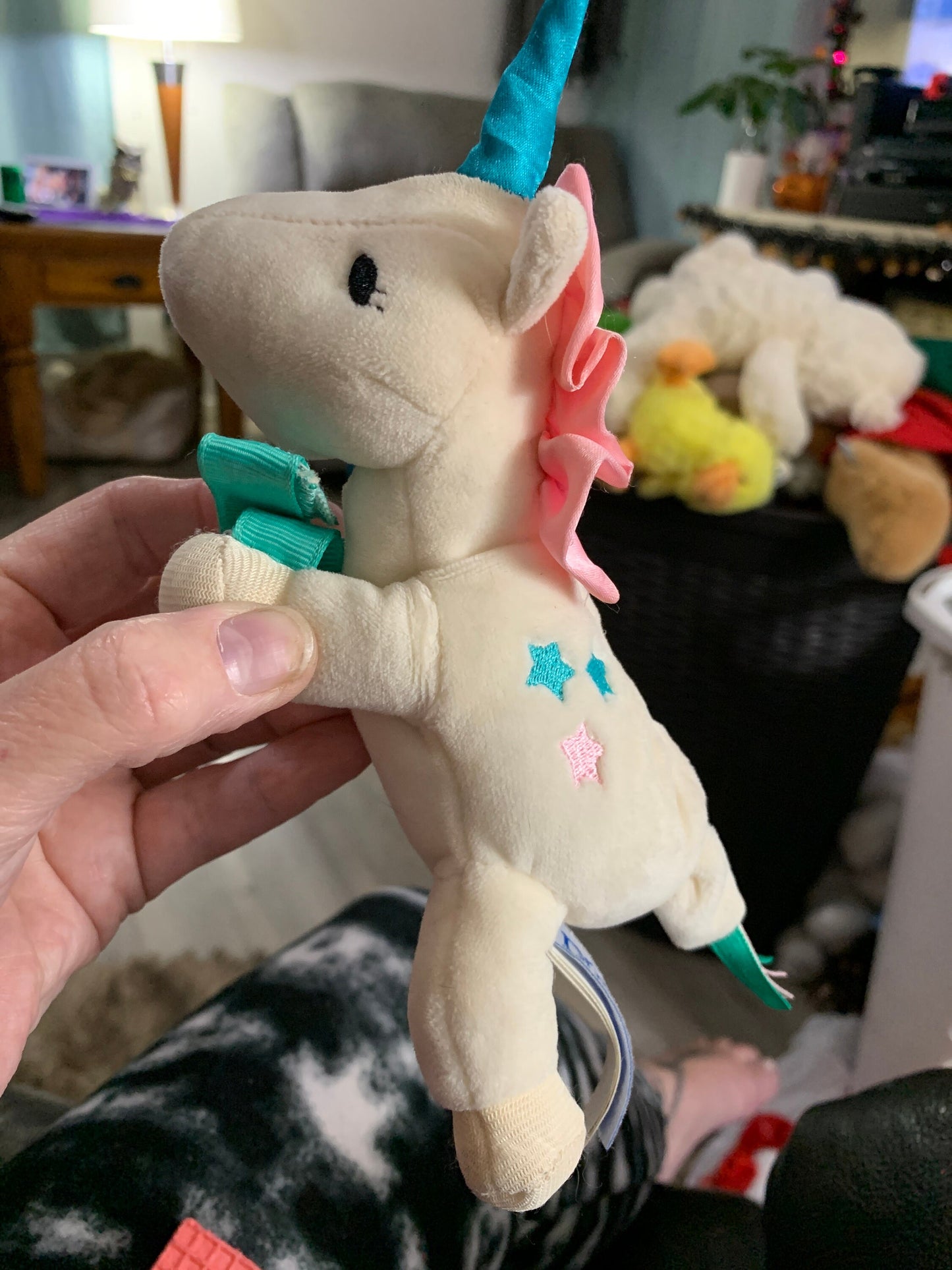Dr. Brown's White Unicorn Pacifier & Teether Holder Plush