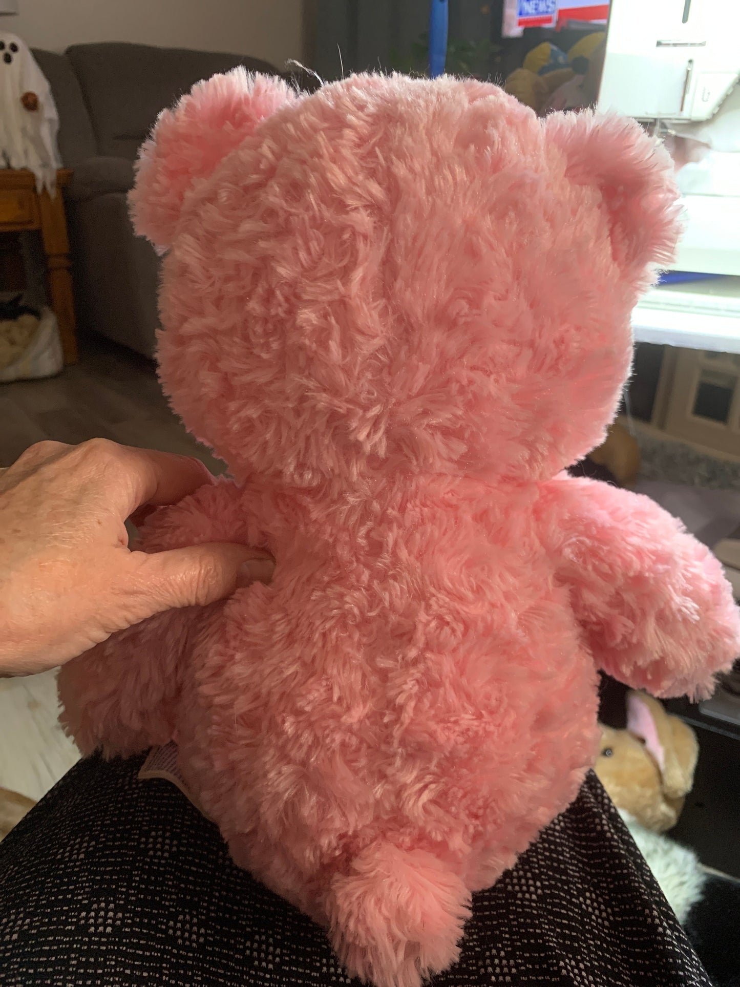Build a Bear Pink Cuddles Plush Teddy Bear - Heart Nose
