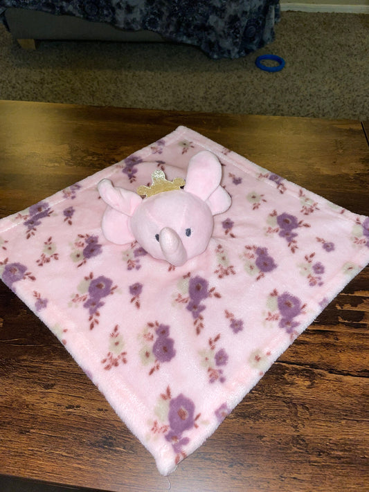 Manhattan Toy Pink Floral Elephant Lovey Security Blanket Plush