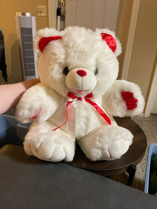 White Teddy Bear Plush - Toy O Rama