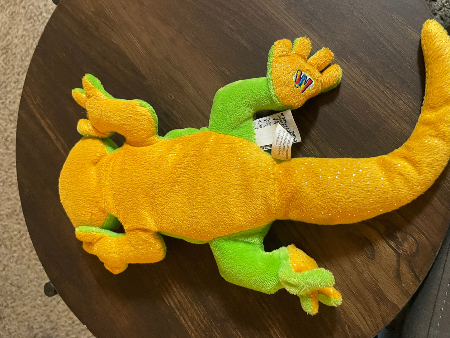 Webkinz Green and Yellow Lemon Lime Gecko plush. No code. Absolutely Adorable!